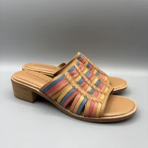Comfortiva Woven Leather Mules Size 8.5 Huarache Slip on Shoes Heels Butter Mom thumbnail 4