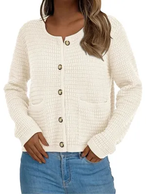 PRETTYGARDEN Women Knit Cardigan Sweaters Fall Fashion Long Sleeve XS thumbnail 3