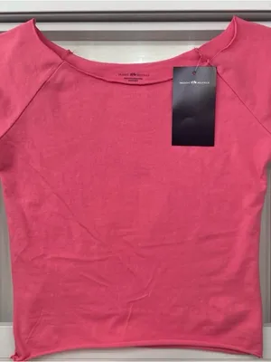 Brandy Melville Hot Pink Off The Shoulders Short Sleeve Top Raw (Ready To Ship) thumbnail 1
