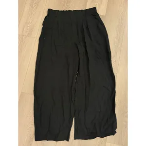 Halara Wide Leg Flowy Solid Palazzo Casual Linen Feel Pants Black XL thumbnail 2