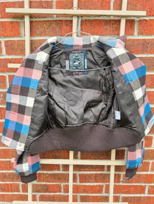 NEW Beverly Hills Polo Club Wool Blend Plaid Crop jacket Medium thumbnail 12