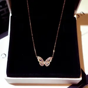 14K Rose Gold Plated Butterfly Pendant Necklace for Women thumbnail 5