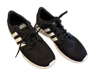 Adidas Cloud Foam BLK‎ w/WHT Stripes, Ortholite Comfort Athletic Sneakers EUC 10 thumbnail 1