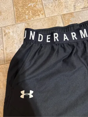 Under Armour | Black Athletic Shorts with Logo Waistband thumbnail 5