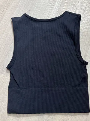 Glassons Black Ribbed Sleeveless Crop Top thumbnail 3