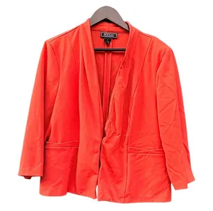 Corpcore Clothing Co Red‎ Open Front Shawl Collar Blazer Jacket Dopamine thumbnail 1
