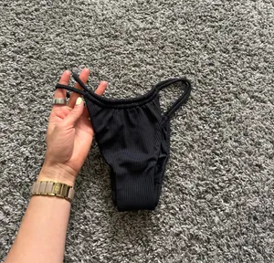 REVOLVE Black Ribbed High-Cut Bikini Bottom thumbnail 2