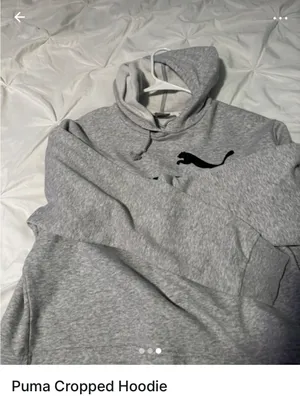 Puma Gray Pullover Hoodie with Black Logo thumbnail 3