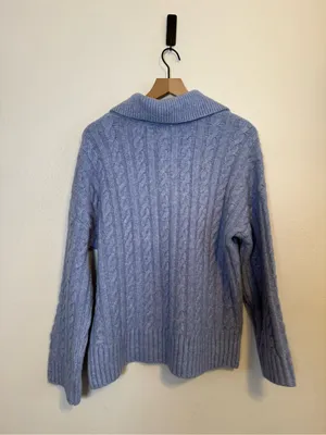 Abercrombie and Fitch Oversized Cable‎ Knit Collared Sweater thumbnail 5
