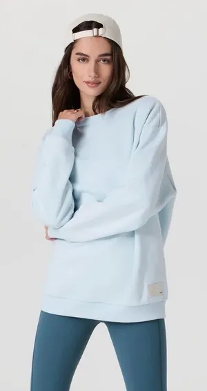 Vuori Restore Oversized Crewneck Sweatshirt Light Blue thumbnail 1