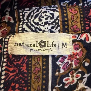 Natural Life‎ M Ansley Boho Tunic Silky Shirt Dress Stripe Button Front thumbnail 9