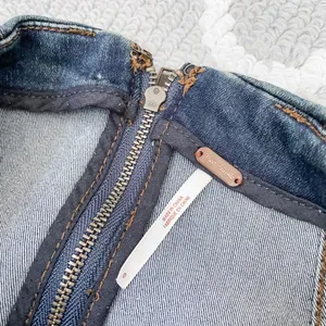 Free people dark denim wash modern femme mini jean skirt thumbnail 4
