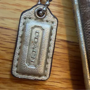 Coach Tan Signature Wristlet with Gold Accents thumbnail 3