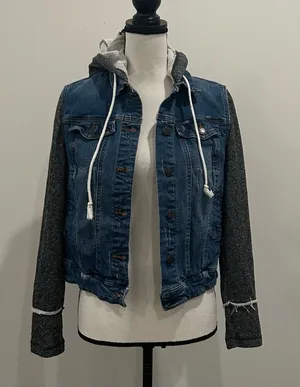 Mossimo Mixed Media Hoodie Jacket thumbnail 1