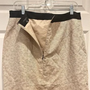 Ann Taylor Women's Muted Animal Print Pencil Skirt Linen Blend Size 12‎ thumbnail 5