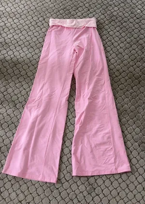 edikted Striped Foldover Pants pink thumbnail 1