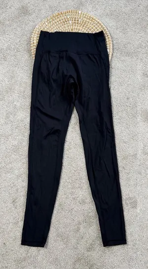 Alphalate Women’s High Waisted Legging Pull On Activewear Gym in Black M thumbnail 1