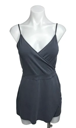 Abercrombie & Fitch Grey Camisole Sleeveless Faux Wrap V-Neck Skort Romper Sz S thumbnail 1