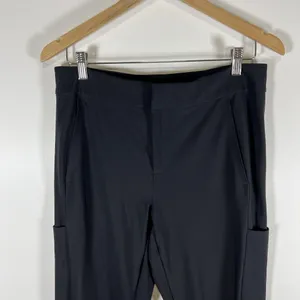 Athleta Stella‎ Shale Black Ankle Zip Stretch Trouser Pants Women's Size 12 thumbnail 2