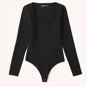 Soft AF Long sleeve Ponte Sweetheart Bodysuit. M thumbnail 1