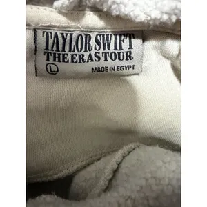 Taylor Swift The Eras Tour Hoodie‎ Concert Pullover Sweatshirt Cream Size Large thumbnail 10