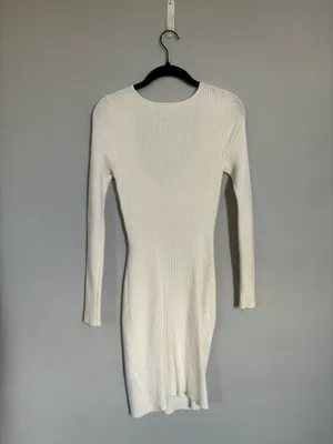 Abercrombie & Fitch Cream Long Sleeve Dress thumbnail 3