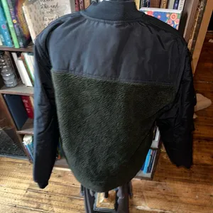 Gap navy & green fleece M normcore bomber coat thumbnail 2
