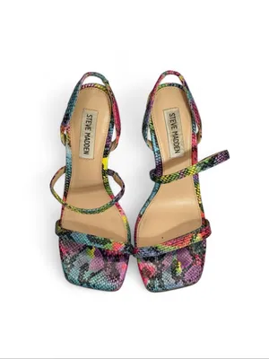 Steve Madden Multicolor Snake Print Strappy Heels Size 6 thumbnail 3