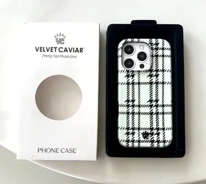 Velvet Caviar Houndstooth iPhone 16 Pro Case Black White Plaid thumbnail 1