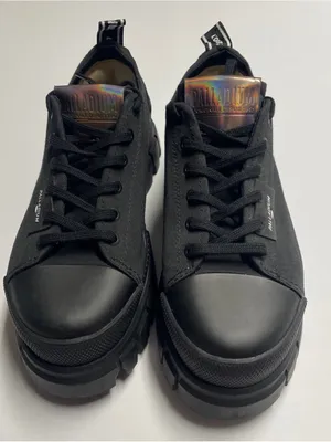 Palladium Revolt Lo Tx Black Low Fashion Sneaker Chunky. Canvas outer. Vegan. 8 thumbnail 3