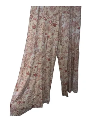Rewash Mauve & Cream Floral Smocked Wide-Leg Pants - Size Medium (NWT) thumbnail 5