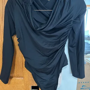 SHEIN Black Draped Bodysuit thumbnail 1