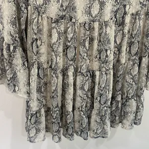 Altar'd State Snakeskin Tiered Mini Dress Bell Sleeve Boho Gypsy Babydoll Sz XS‎ thumbnail 6