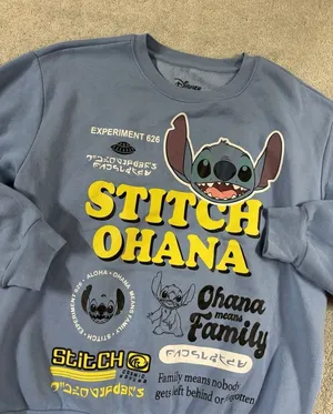 stitch ohana sweatshirt‎ blue disney XL thumbnail 1