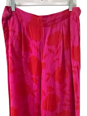 kate spade x Target Pink Red Floral Wide-Leg Linen Blend Pants XL thumbnail 6