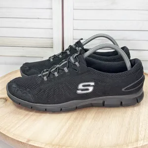 Skechers Gratis In Motion Slip On‎ Sneakers Black Womens 11 thumbnail 3