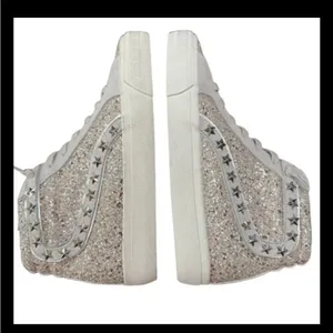 Havaianas Vintage Havana Glitter Star High Tops Women’s 11 Silver Sequin Sparkly Sneaker thumbnail 6