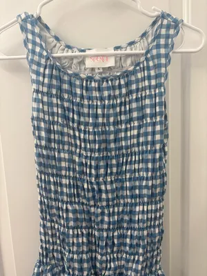 House of Spence blue and white gingham dress thumbnail 2