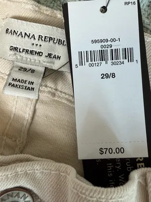 NWT Banana Republic Factory Girlfriend Jeans Womens 29/8 Ecru Cream Denim Pants thumbnail 3