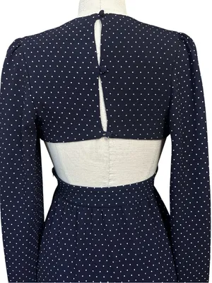 Park & Fifth Avery Cutout Long Sleeve Polka Dot Maxi Dress Small Fall Wedding thumbnail 8