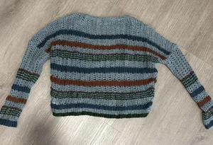 Urban Outfitters Blue and Brown V-Neck Sweater thumbnail 2