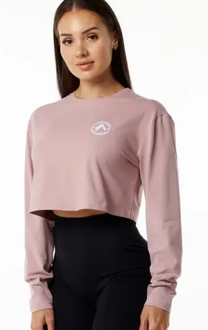 Alphalete Women's Dynasty Long Sleeve Crop Tee Size Small thumbnail 1