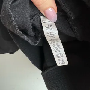 Alo Yoga Black Mixed Media Nylon Oversized Relaxed Hoodie Size Small Gym Travel thumbnail 8