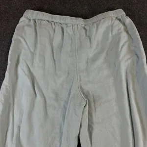 Abercrombie & Fitch Blue Green Linen Blend Wide Leg Pull On Pants Medium Regular thumbnail 11