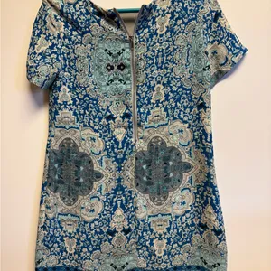 Lulu's Blue and Gray Patterned Mini‎ Dress thumbnail 6