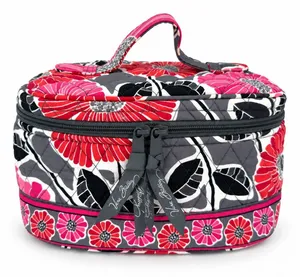 Vera Bradley OS Cosmetic Case Cherry Blossoms Floral Quilted Travel Vanity Bag thumbnail 1