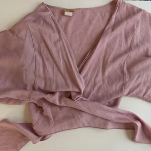 Pink Tie Front Blouse with 3/4 Sleeves thumbnail 3