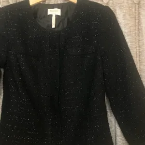Laundry by Shelli Segal Black Metallic Tweed Blazer thumbnail 11