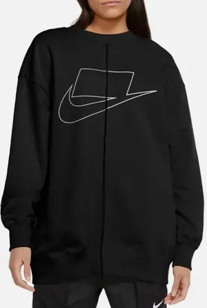 Nike Sportswear Crewneck Sweatshirt Black Back Zipper Size S Streetwear thumbnail 1