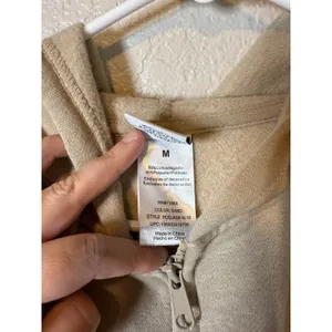 Disney Winnie the Pooh Zip Up Hoodie Patches Sand Beige Womens Medium thumbnail 4